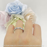 Full Eternity Stackable Band 2.6mm Tarquise Cubic Zirconia 925 Sterling Silver