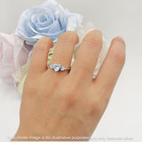 Three Stone Heart Promise Ring Cubic Zirconia 925 Sterling Silver