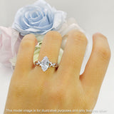 Marquise Split Shank Infinity Twisted Ring Cubic Zirconia 925 Sterling Silver