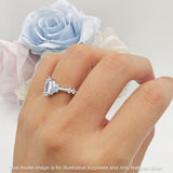 Marquise Halo Beaded Ring Cubic Zirconia 925 Sterling Silver