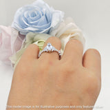 Marquise Halo Beaded Ring Cubic Zirconia 925 Sterling Silver