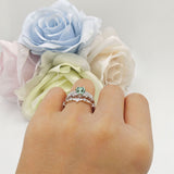 Two Piece Pear Teardrop Bridal Ring