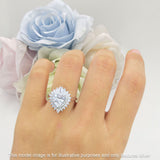 Heart Halo Cubic Zirconia Bridal Promise Ring 925 Sterling Silver