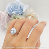 Heart Halo Cubic Zirconia Bridal Promise Ring 925 Sterling Silver