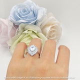 Heart Halo Cubic Zirconia Bridal Promise Ring 925 Sterling Silver