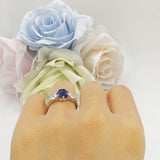Two Piece Round Lab Alexandrite Vintage Style Bridal Engagement Ring 925 Sterling Silver