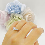 Budding Willow Solitaire Ring Round Cubic Zirconia 925 Sterling Silver