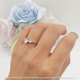 Three Stone Ring Kite Shape Accent Round Cubic Zirconia 925 Sterling Silver