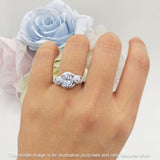Art Deco Ring Sunflower Design Round Cubic Zirconia 925 Sterling Silver