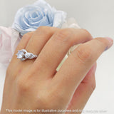 Art Deco Ring Sunflower Design Round Cubic Zirconia 925 Sterling Silver