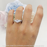 Vintage Style Sunflower Marquise Round Cubic Zirconia Ring 925 Sterling Silver