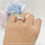 Vintage Style Sunflower Marquise Round Cubic Zirconia Ring 925 Sterling Silver