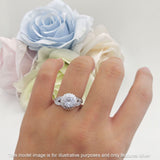 Sunflower Ring Infinity Twisted Round Cubic Zirconia 925 Sterling Silver