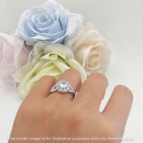 Sunflower Ring Infinity Twisted Round Cubic Zirconia 925 Sterling Silver