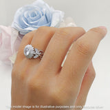 Sunflower Twisted Vine Leaf Engagement Ring Cubic Zirconia 925 Sterling Silver