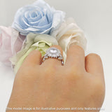 Sunflower Twisted Vine Leaf Engagement Ring Cubic Zirconia 925 Sterling Silver
