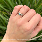 Crescent Moon Ring Round Turquoise Oxidized 925 Sterling Silver