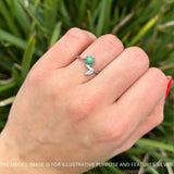 Mermaid Ring Fishtail Round Turquoise & Larimar Cubic zirconia 925 Sterling Silver