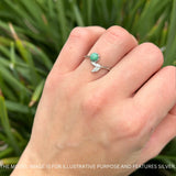 Mermaid Ring Fishtail Round Turquoise & Larimar Cubic zirconia 925 Sterling Silver