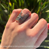 Butterfly Ring Filigree Oxidized Solid 925 Sterling Silver