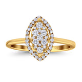 14K Gold 0.38ct Round 12.5mm G SI Promise Diamond Engagement Wedding Ring