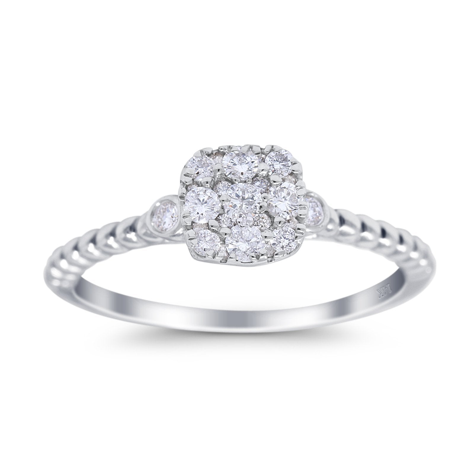 14K Gold 0.26ct Round 6.3mm G SI Diamond Engagement Wedding Promise Ring
