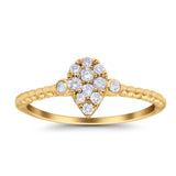 14K Gold 0.26ct Pear 8.2mm G SI Diamond Engagement Wedding Solitaire Promise Ring