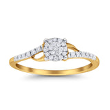 14K Gold 0.18ct Round 5.5mm G SI Diamond Engagement Wedding Ring