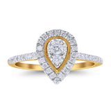 14K Gold 0.32ct Round 11mm G SI Diamond Engagement Wedding Ring