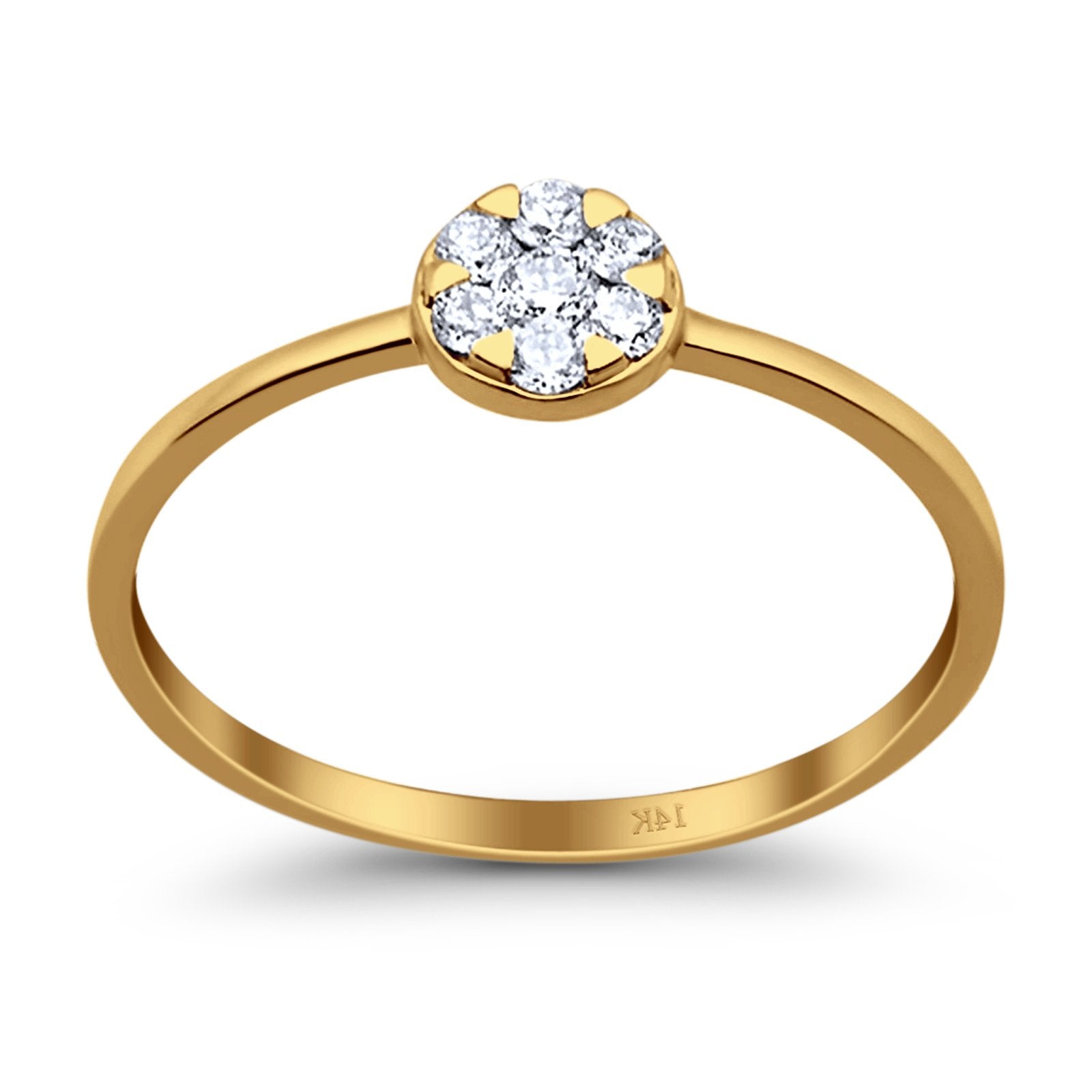 14K Gold 0.17ct Round 5.5mm G SI Diamond Solitaire Promise Engagement Wedding Ring