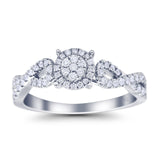 14K Gold 0.34ct Round 6mm G SI Diamond Infinity Engagement Wedding Ring