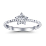14K Gold 0.09ct Round 6mm G SI Diamond Flower Fashion Promise Ring Engagement Wedding Ring