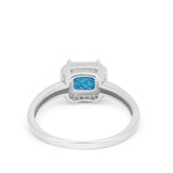 Halo Engagement Ring Simulated Cubic Zirconia 925 Sterling Silver