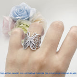 Filigree Design Butterfly Fashion Ring 925 Sterling Silver