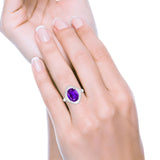 Oval Vintage Art Deco Wedding Ring Round Cubic Zirconia 925 Sterling Silver