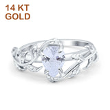 14K Gold Pear Teardrop Vintage Style Cubic Zirconia Engagement Ring