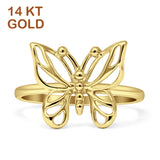 Butterfly Statement Thumb Ring 14K Gold