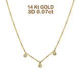 14K Gold 0.07ct Diamond Bezel Pendant Necklace 18