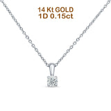 Diamond Solitaire Pendant Chain Necklace