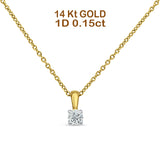 Diamond Solitaire Pendant Chain Necklace
