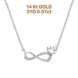 Infinity Diamond Necklace 14K Gold 0.07ct