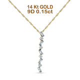 14K Gold 0.15ct Crystal Drop Diamond Pendant Necklace 18