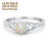 14K Gold 0.87ct Vintage Design Solitaire Round 6mm G SI Diamond Engagement Wedding Ring