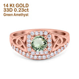 14K Gold 0.69ct Round Art Deco 5mm G SI Diamond Engagement Wedding Ring
