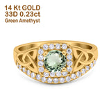 14K Gold 0.69ct Round Art Deco 5mm G SI Diamond Engagement Wedding Ring