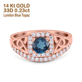 14K Gold 0.69ct Round Art Deco 5mm G SI Diamond Engagement Wedding Ring