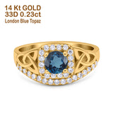 14K Gold 0.69ct Round Art Deco 5mm G SI Diamond Engagement Wedding Ring
