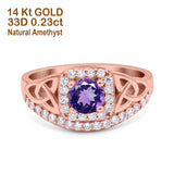 14K Gold 0.69ct Round Art Deco 5mm G SI Diamond Engagement Wedding Ring