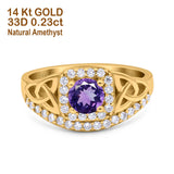 14K Gold 0.69ct Round Art Deco 5mm G SI Diamond Engagement Wedding Ring