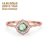 14K Gold 0.99ct Round Petite Dainty 6mm G SI Diamond Engagement Wedding Ring